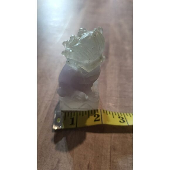 Vintage Chinese Hand Carved Foo Lion Foo Dog Sculptures Chinese Art Wealth Luck - Picture 6 of 7